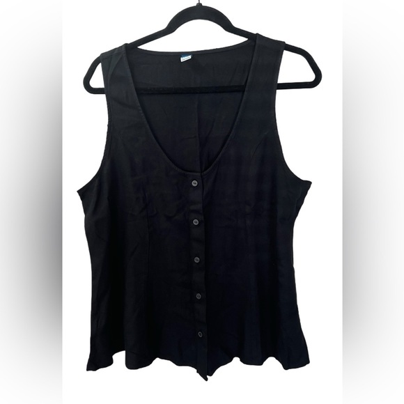 NWT Old Navy Button-Down Crepe Tank Top, Size M (8/10), Black Jack - Picture 4 of 6